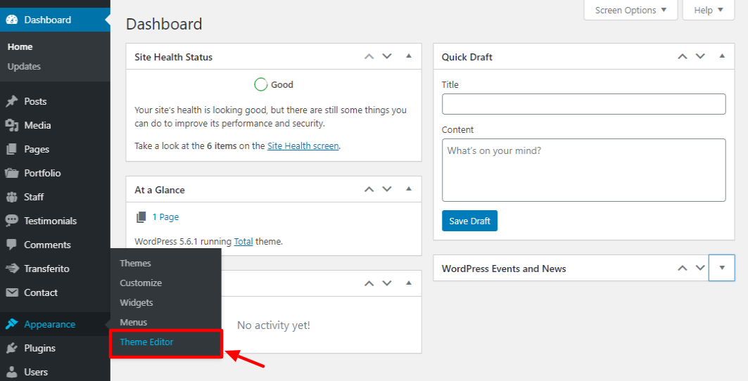 Appearance – Theme Editor